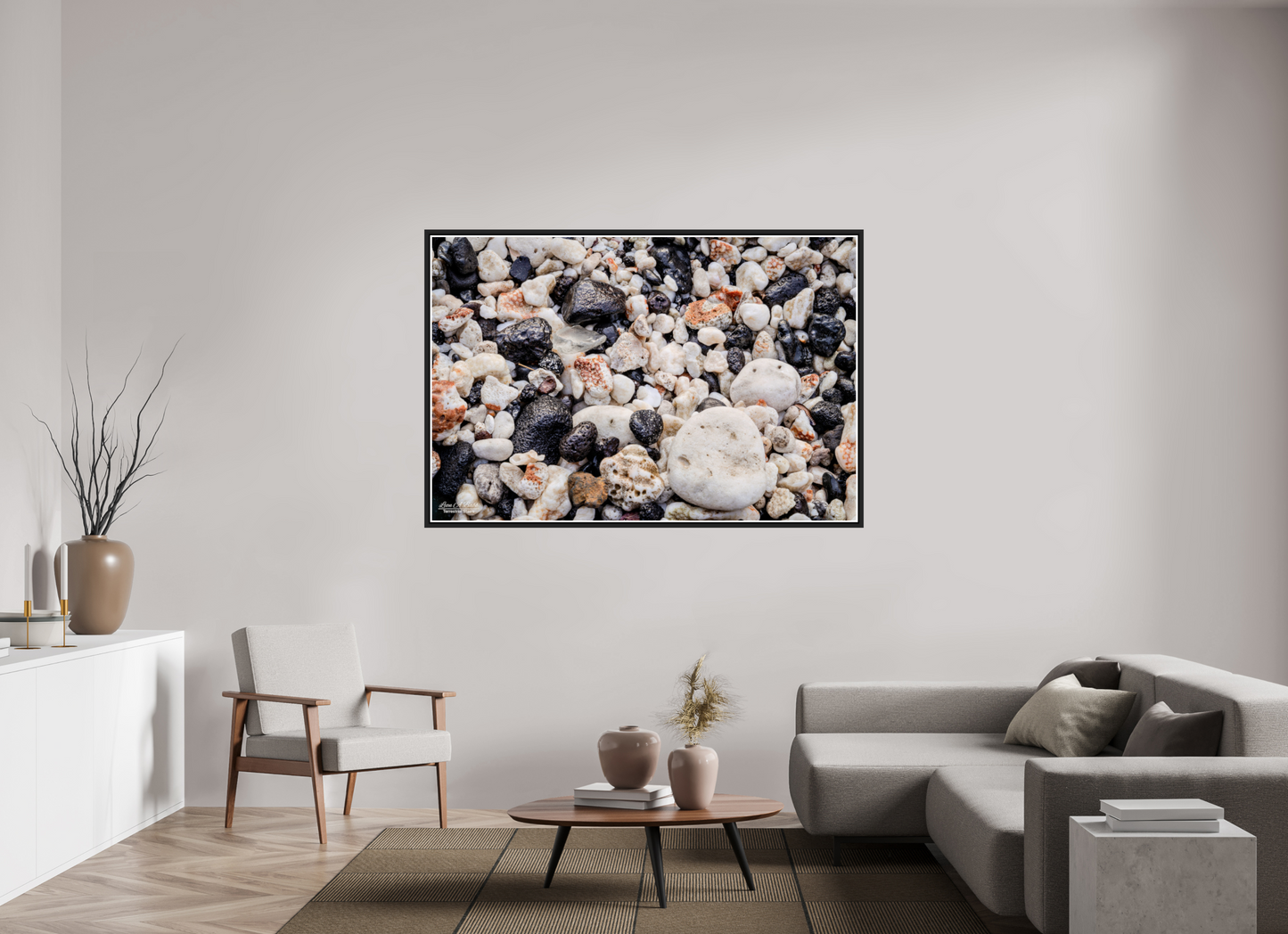 66 x 44″, Black Matte Floater Frame with Acrylic Glass (06C) Beach Bliss