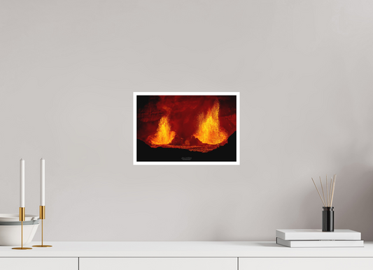 12 x 8″, Photo Print with Matte Lamination (03C) Twin Flames at Kilauea