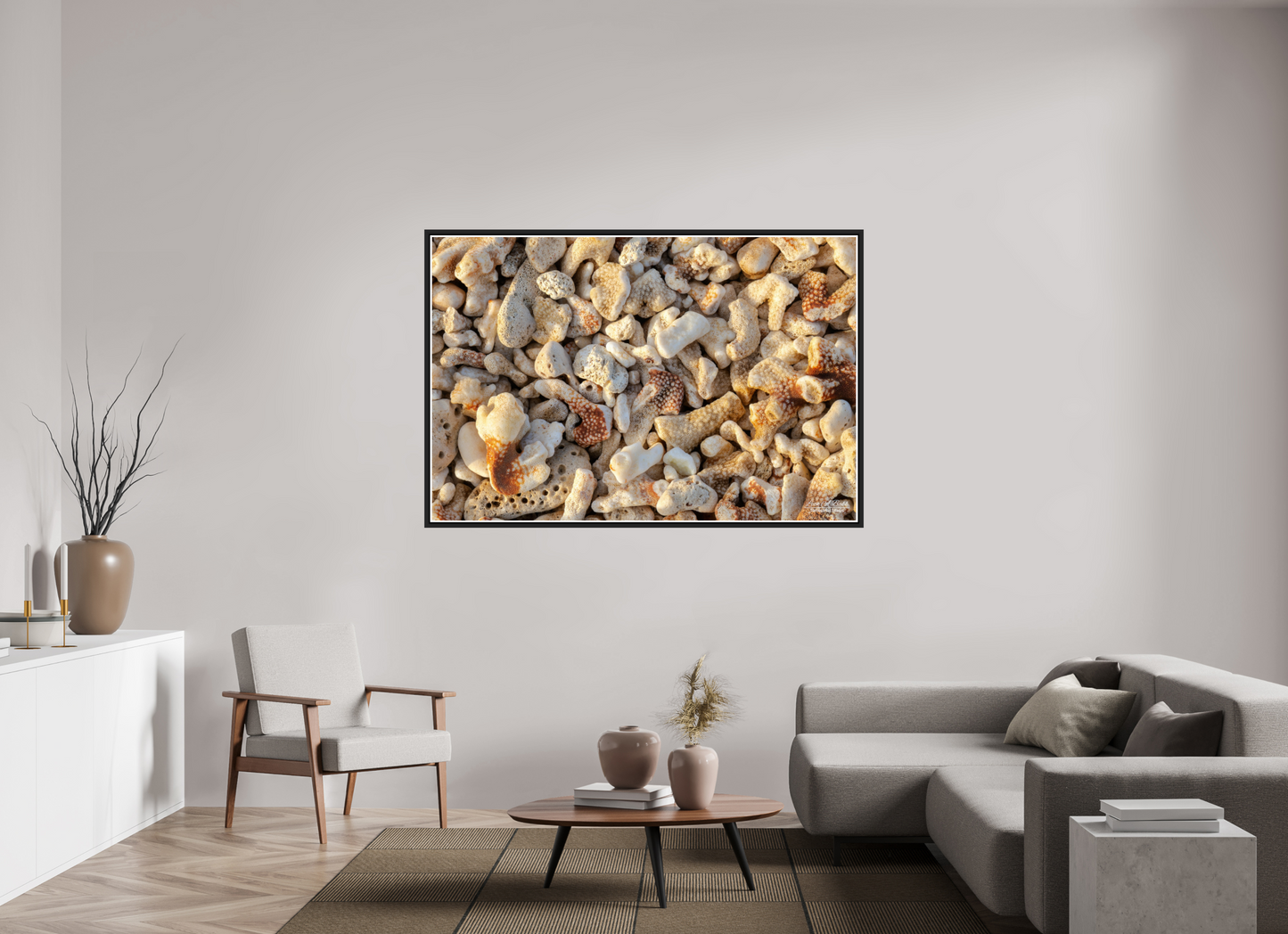 66 x 44″, Black Matte Floater Frame with Acrylic Glass (06A) South Point Beach