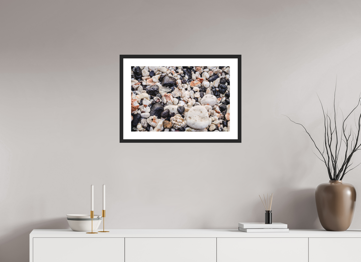 24 x 16″, Classic Black Matte Wood Frame (06C) Beach Bliss