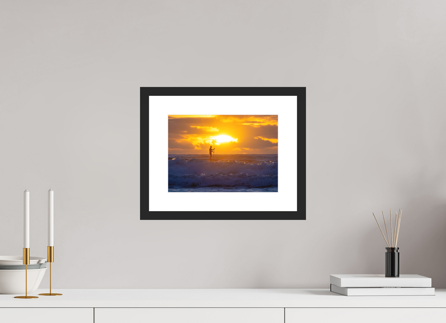 11.2 x 8″, Standard Black Matte Wood Frame (05E) First Light