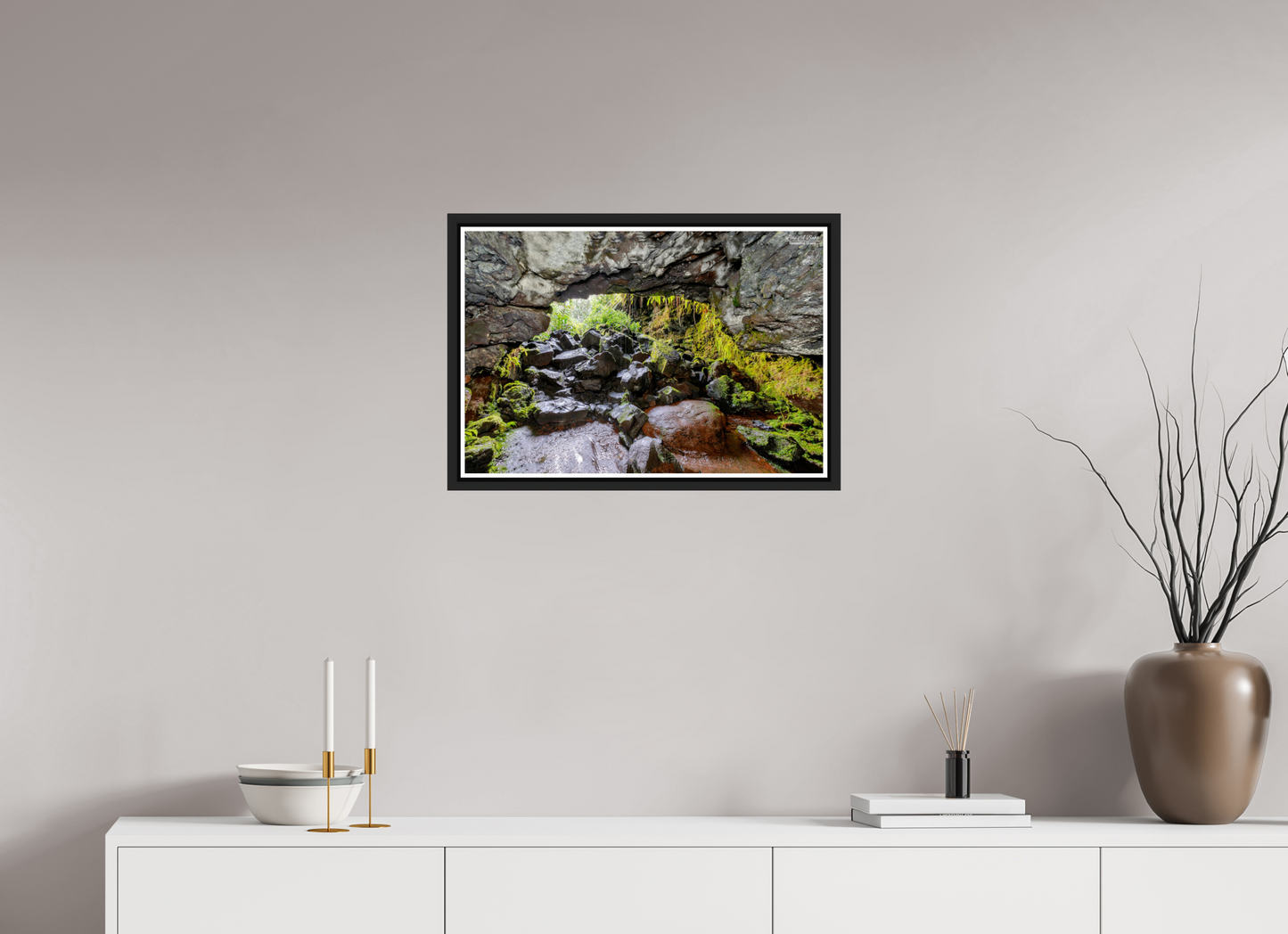 23.7 x 16″, Black Matte Floater Frame with Acrylic Glass Threshold of Adventure