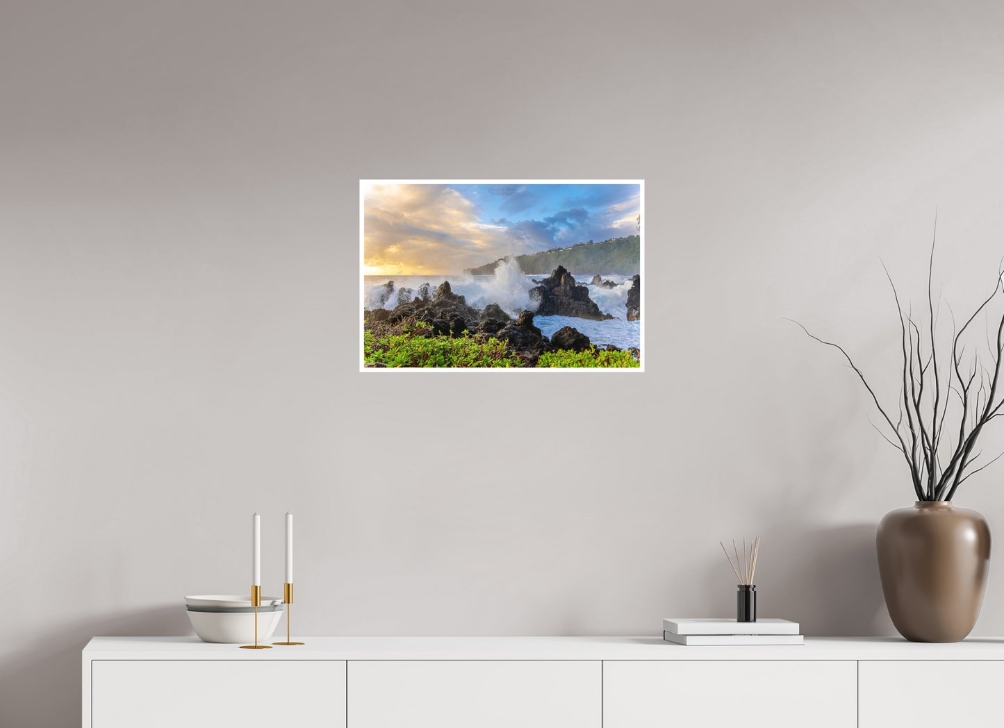 24 x 16″, Photo Print with Matte Lamination (04A) Big Waves at the Coast