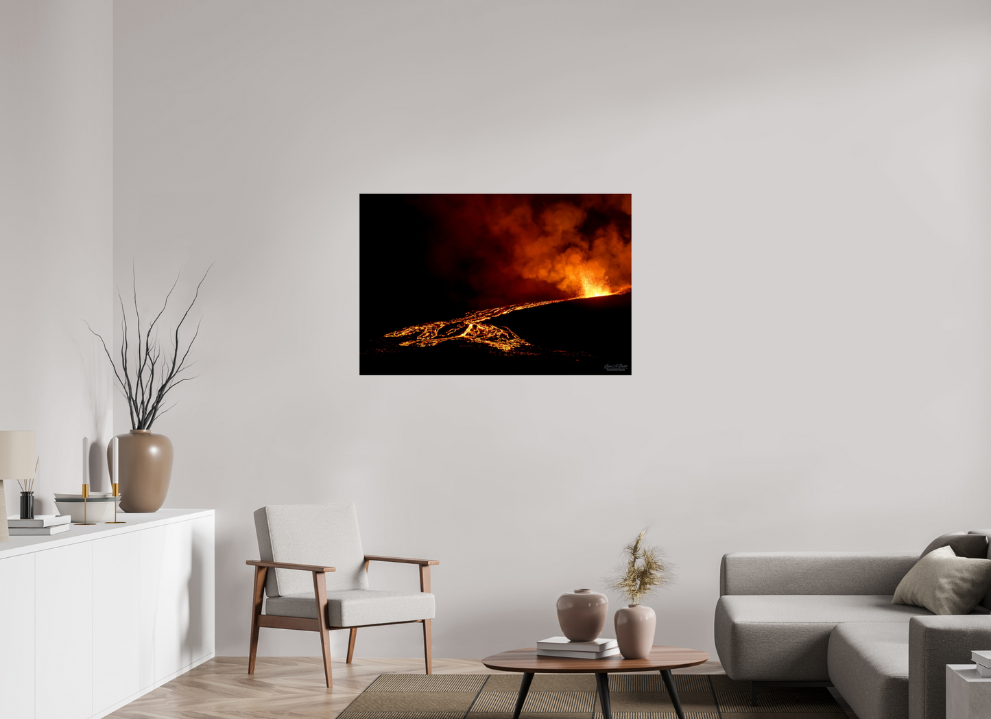 45 x 30″, Print with Aluminum Backing and Glossy Lamination Flux of Flame