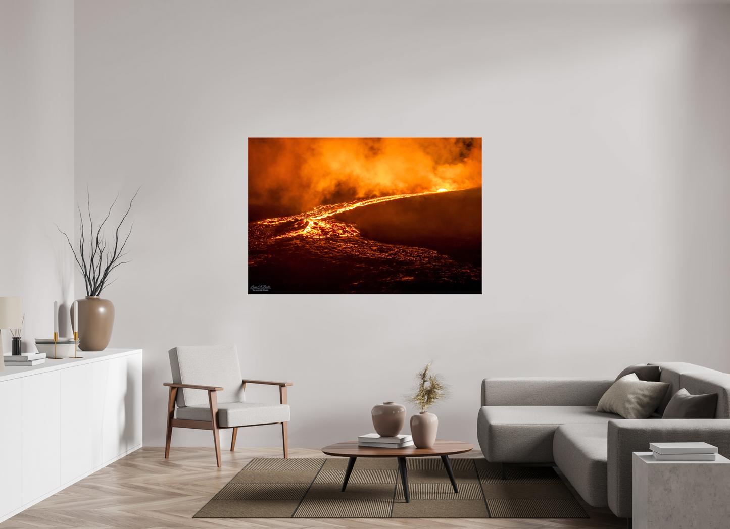 66 x 44″, Glossy Canvas Stretcher Frame with Mirrored Edges Nightflow