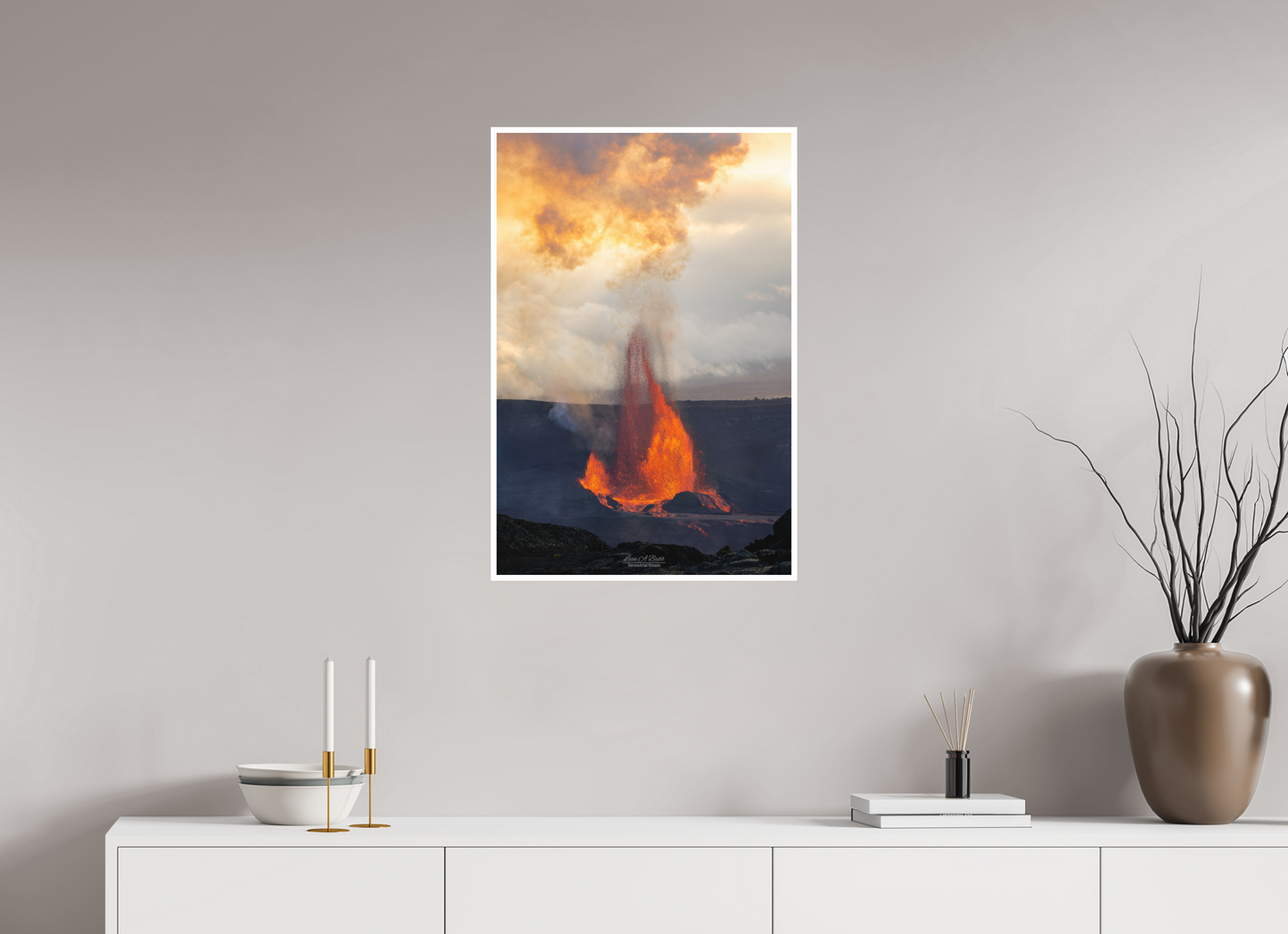 20 x 30″, Photo Print with Matte Lamination (03A) Kilauea Sunset 1