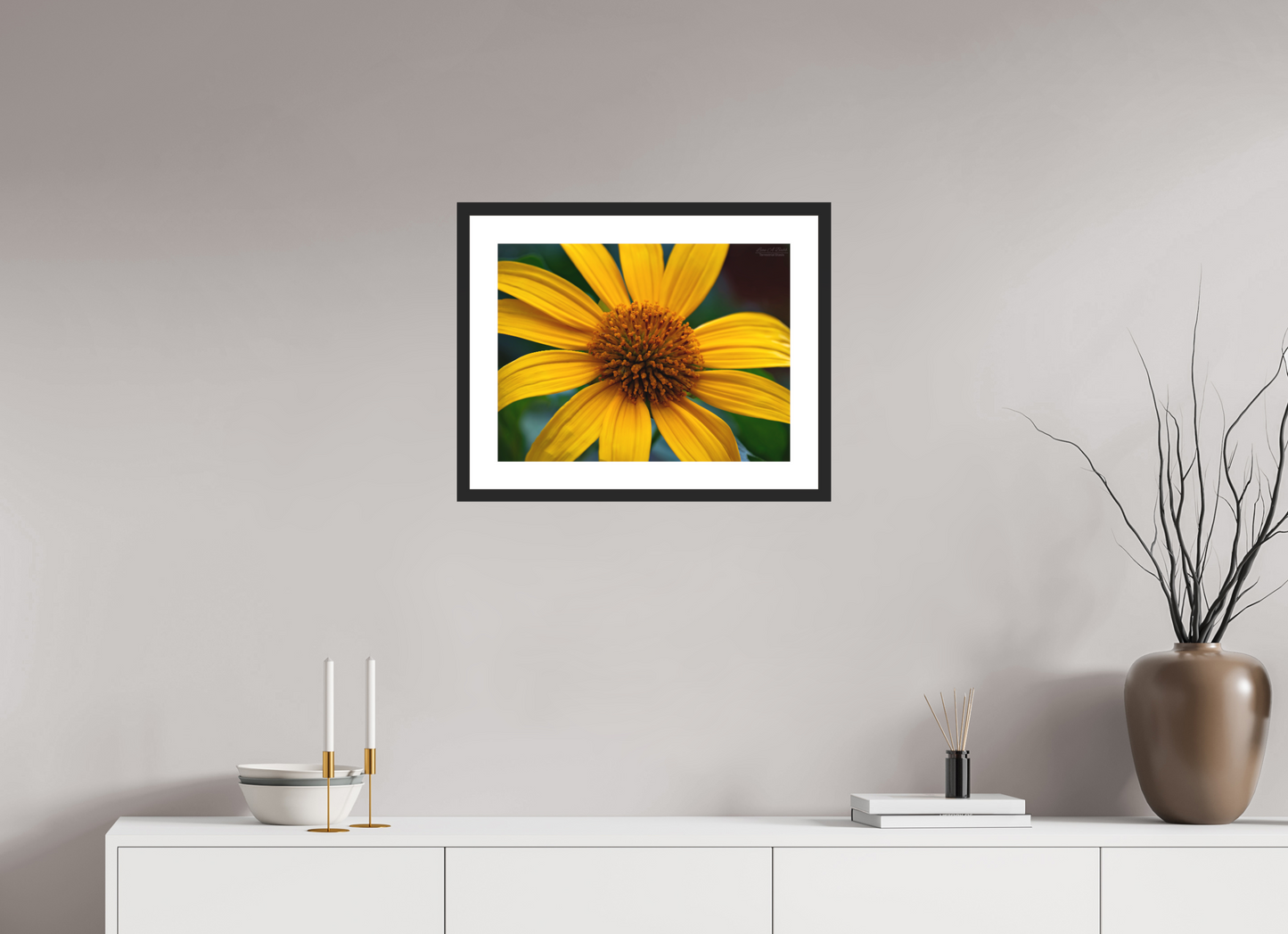 20 x 15″, Standard Black Matte Wood Frame (07A) Radiance