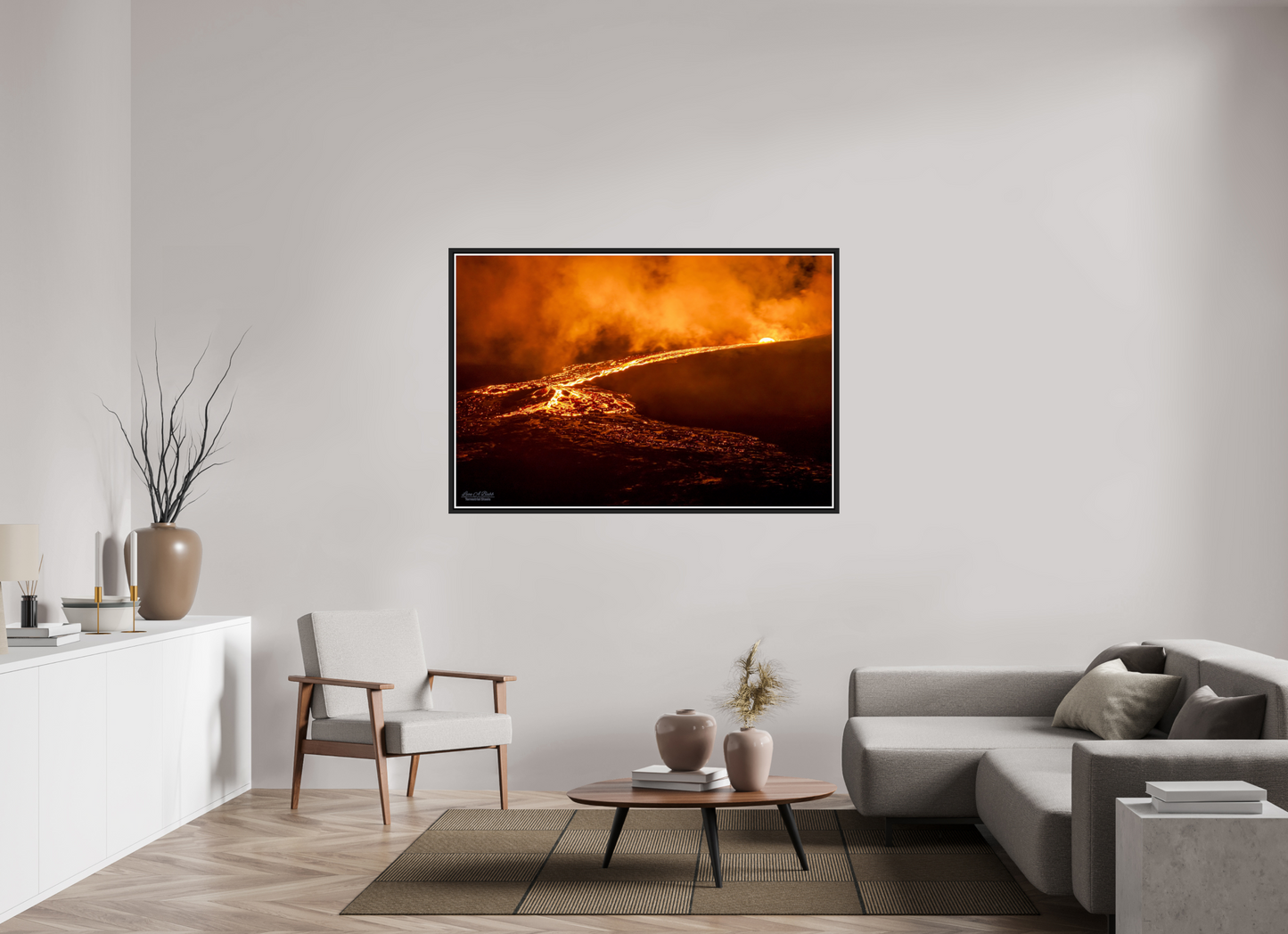 60 x 40″, Black Matte Floater Frame with Acrylic Glass Nightflow