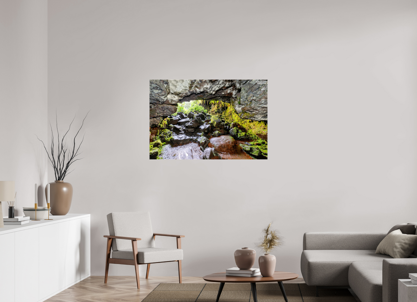 45.9 x 31″, Glossy Canvas Stretcher Frame with Mirrored Edges Threshold of Adventure