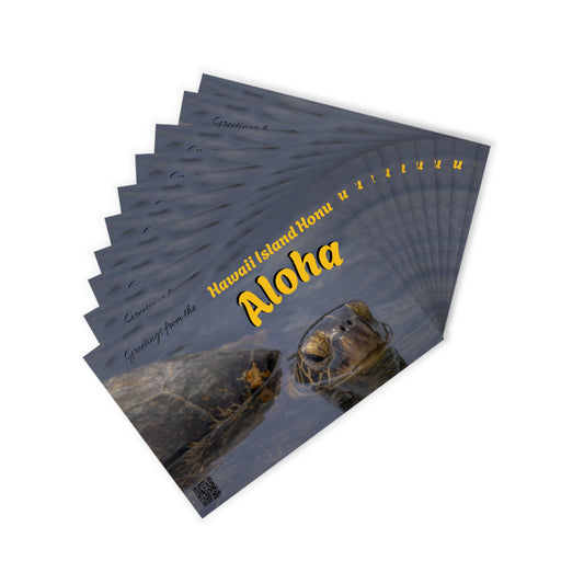 (02B) Postcard Set (10) - Hawaii Island Honu