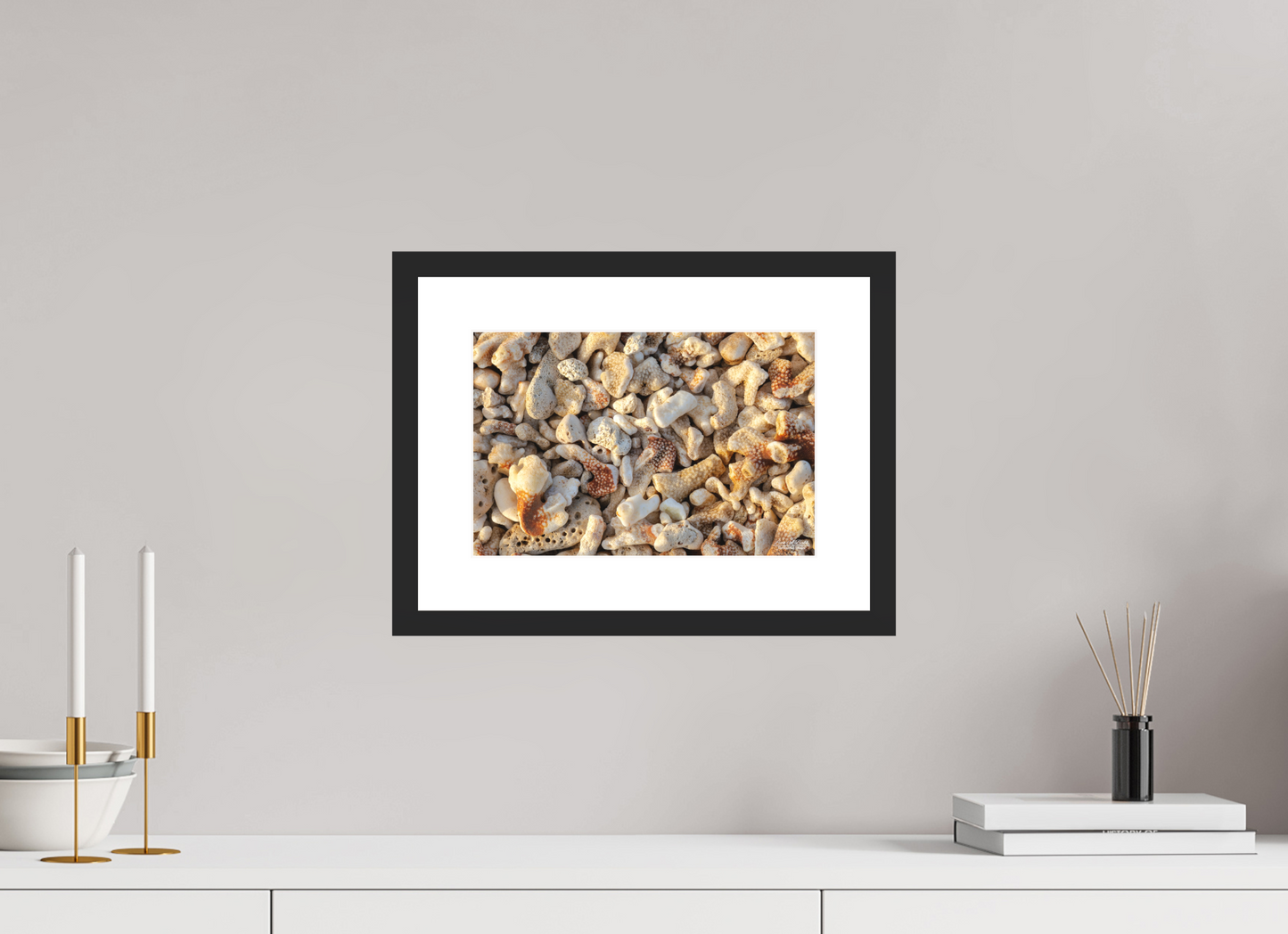 12 x 8″, Standard Black Matte Wood Frame (06A) Ocean’s Mosaic