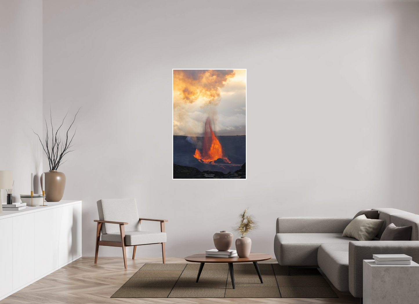36 x 54″, Photo Print with Matte Lamination (03A) Kilauea Sunset 1