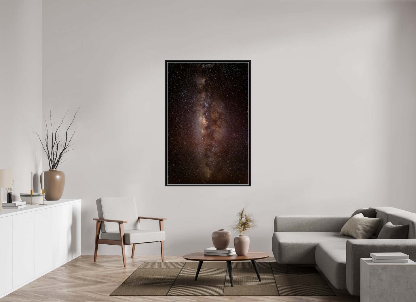 40 x 60″, Black Matte Floater Frame with Acrylic Glass (11A) Milky Way