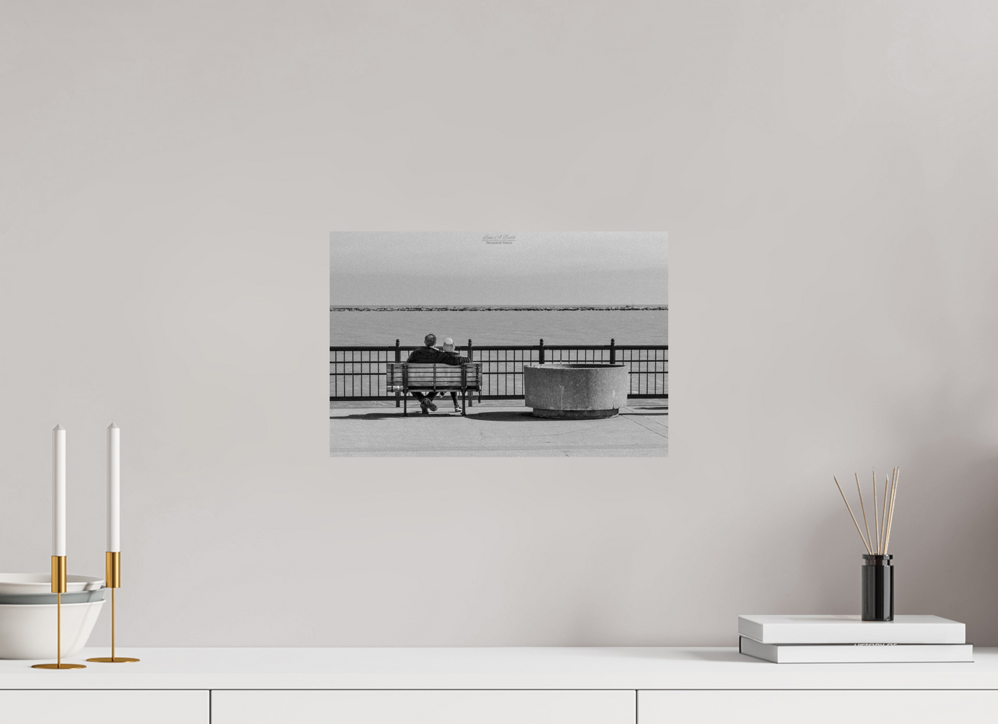 15 x 10″, Print with Aluminum Backing and Glossy Lamination (15A) Lovers in Chicago