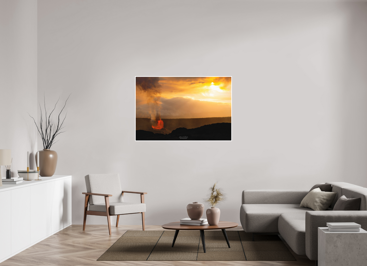 54 x 36″, Photo Print with Matte Lamination (03B) Kilauea Sunset 2