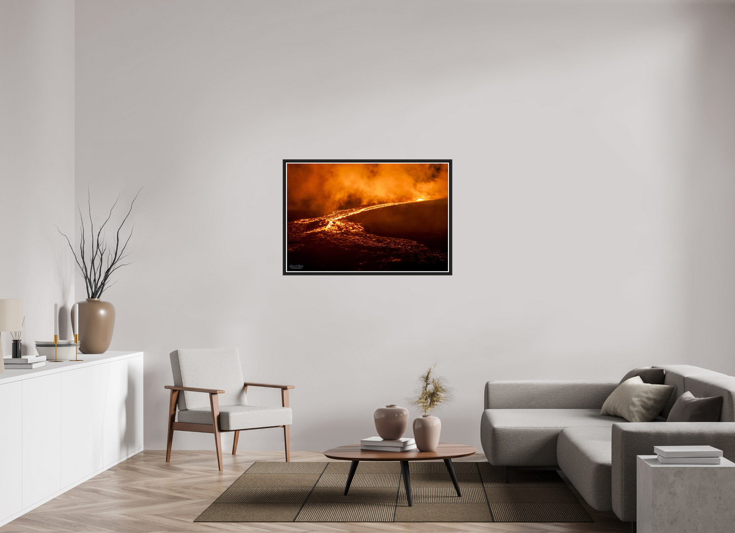45 x 30″, Black Matte Floater Frame with Acrylic Glass Nightflow