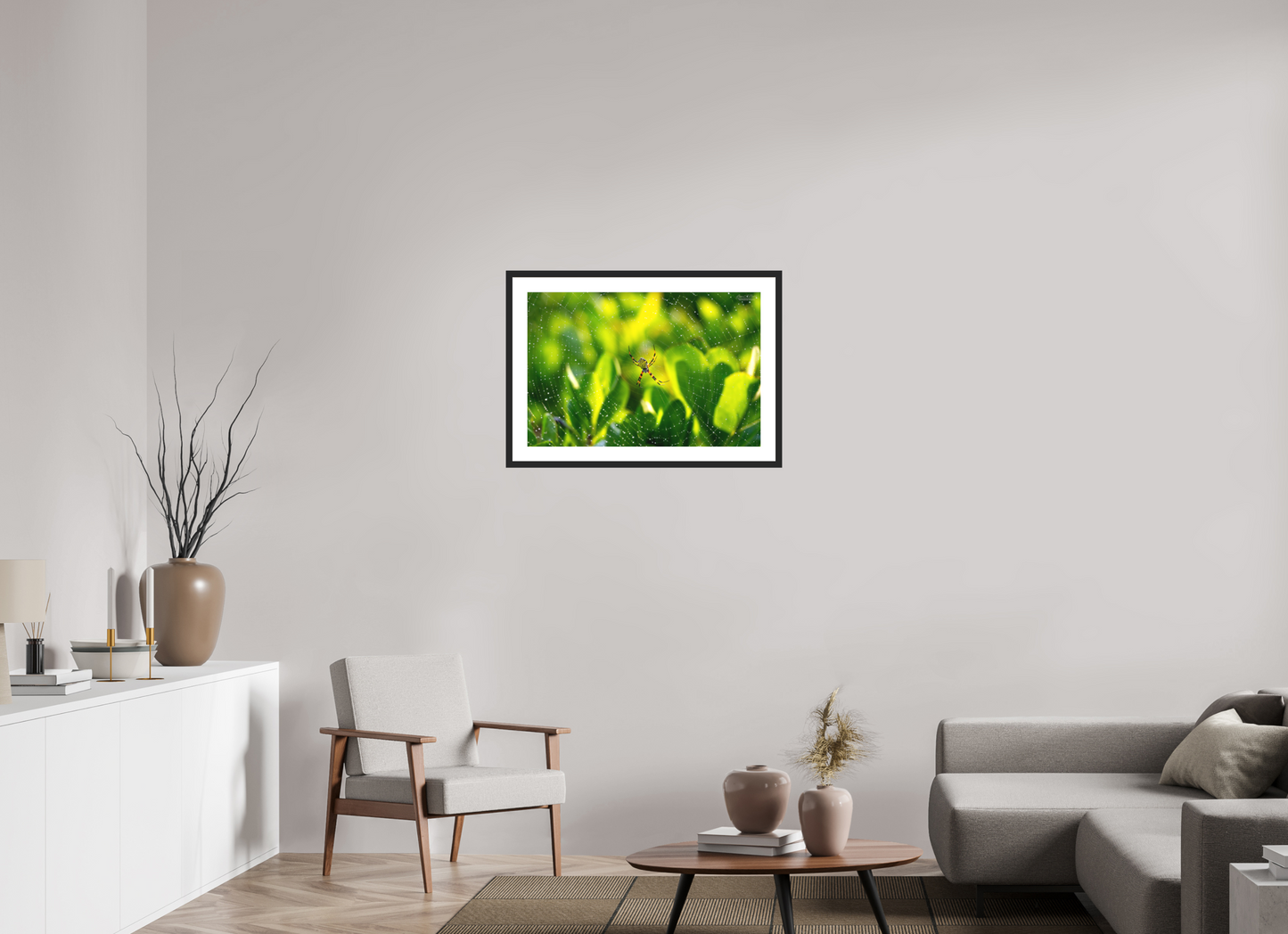 30 x 20″, Classic Black Matte Wood Frame (09C) Hawaiian Garden Spider