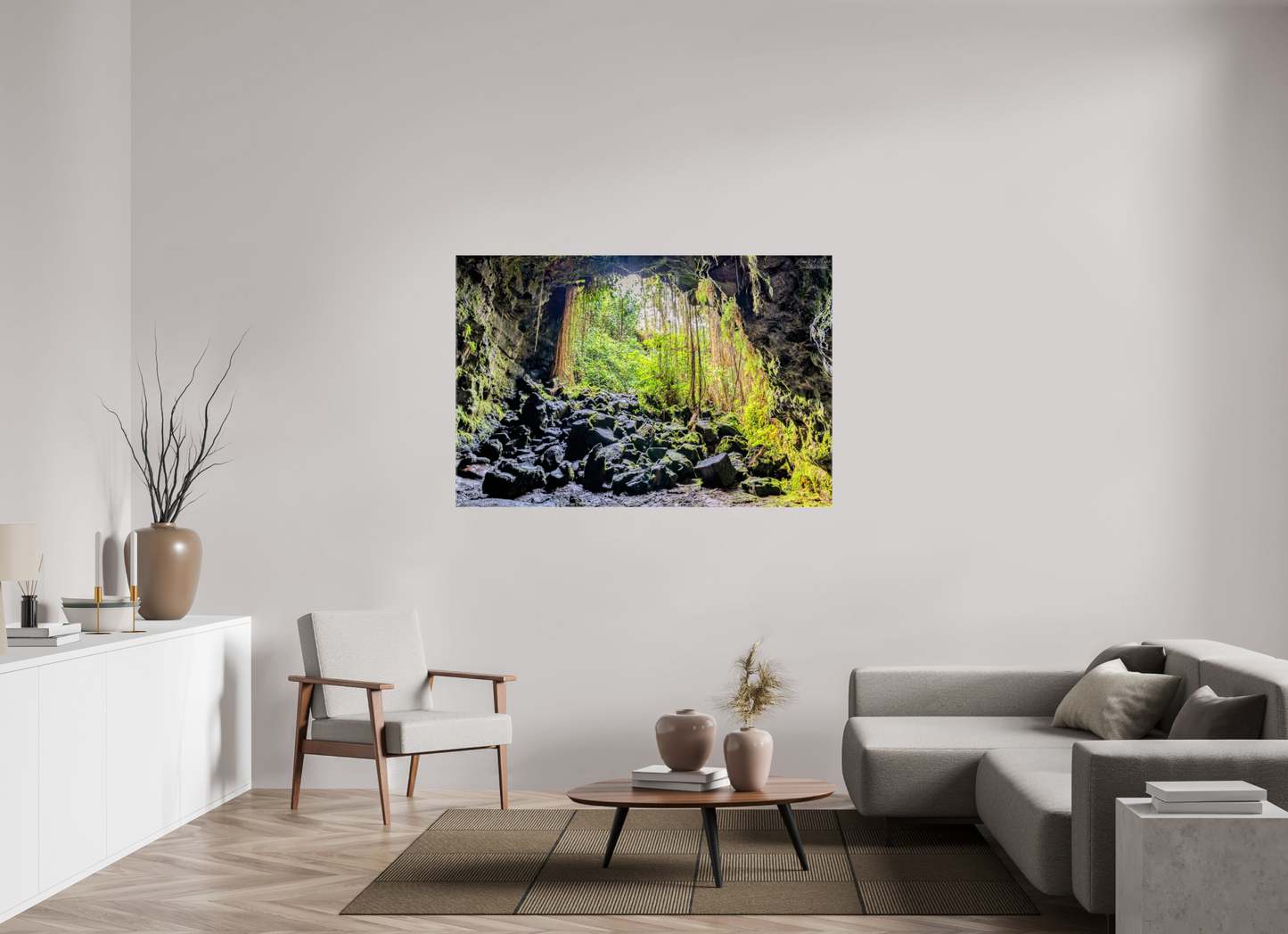 60 x 40″, Glossy Canvas Stretcher Frame with Mirrored Edges Veil of Solitude 1