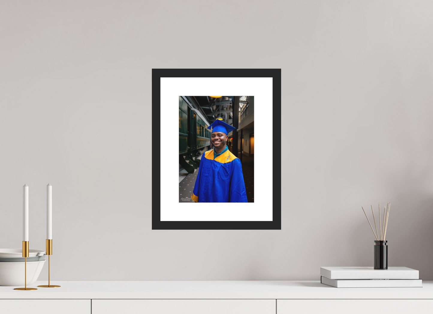 8 x 11.2″, Classic Black Matte Wood Frame (15B) Joseph’s High School Graduation