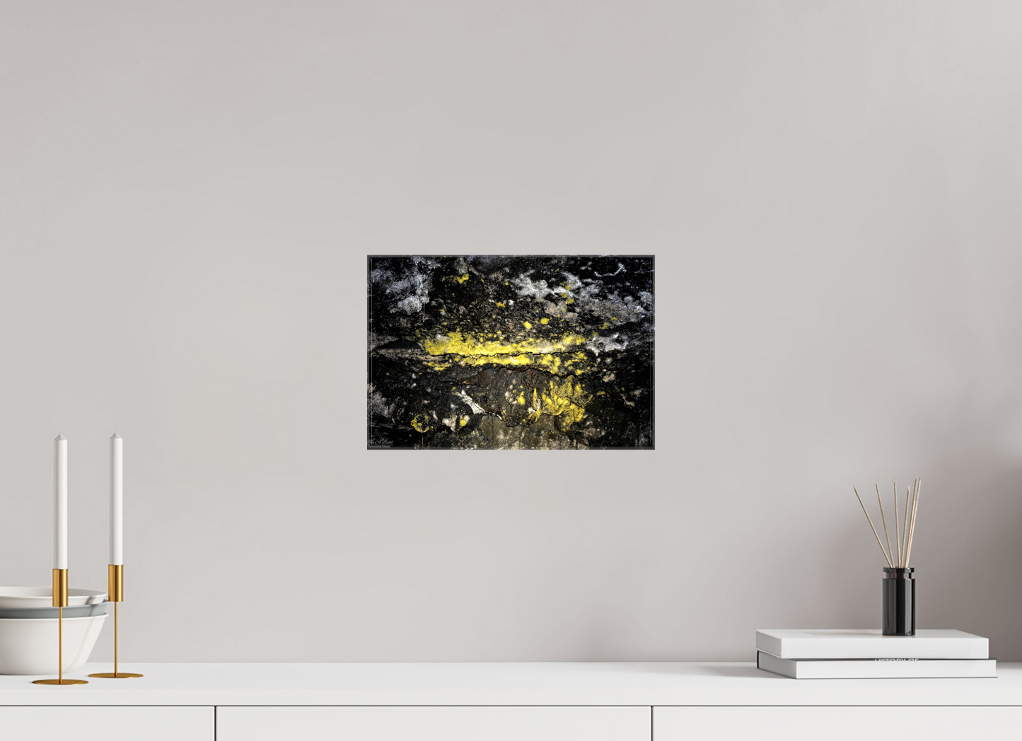 12 x 8″, Glossy Canvas Stretcher Frame with Mirrored Edges Luminous veins of the Kaūmana caves 1