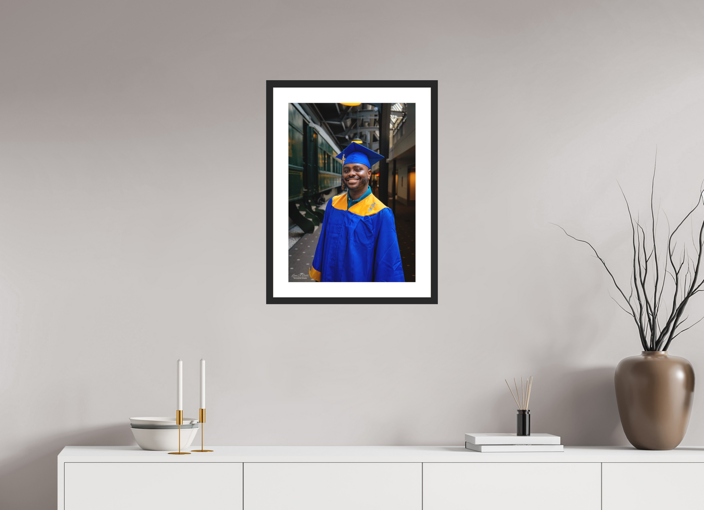 16 x 22.4″, Classic Black Matte Wood Frame (15B) Joseph’s High School Graduation