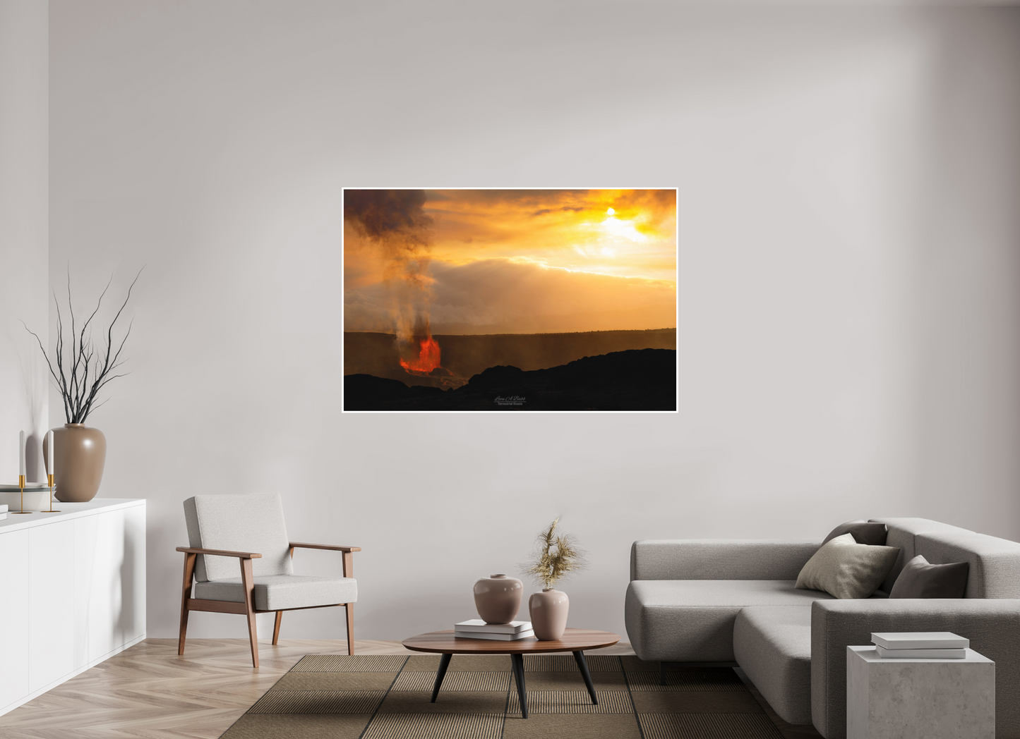 66 x 44″, Photo Print with Matte Lamination (03B) Kilauea Sunset 2
