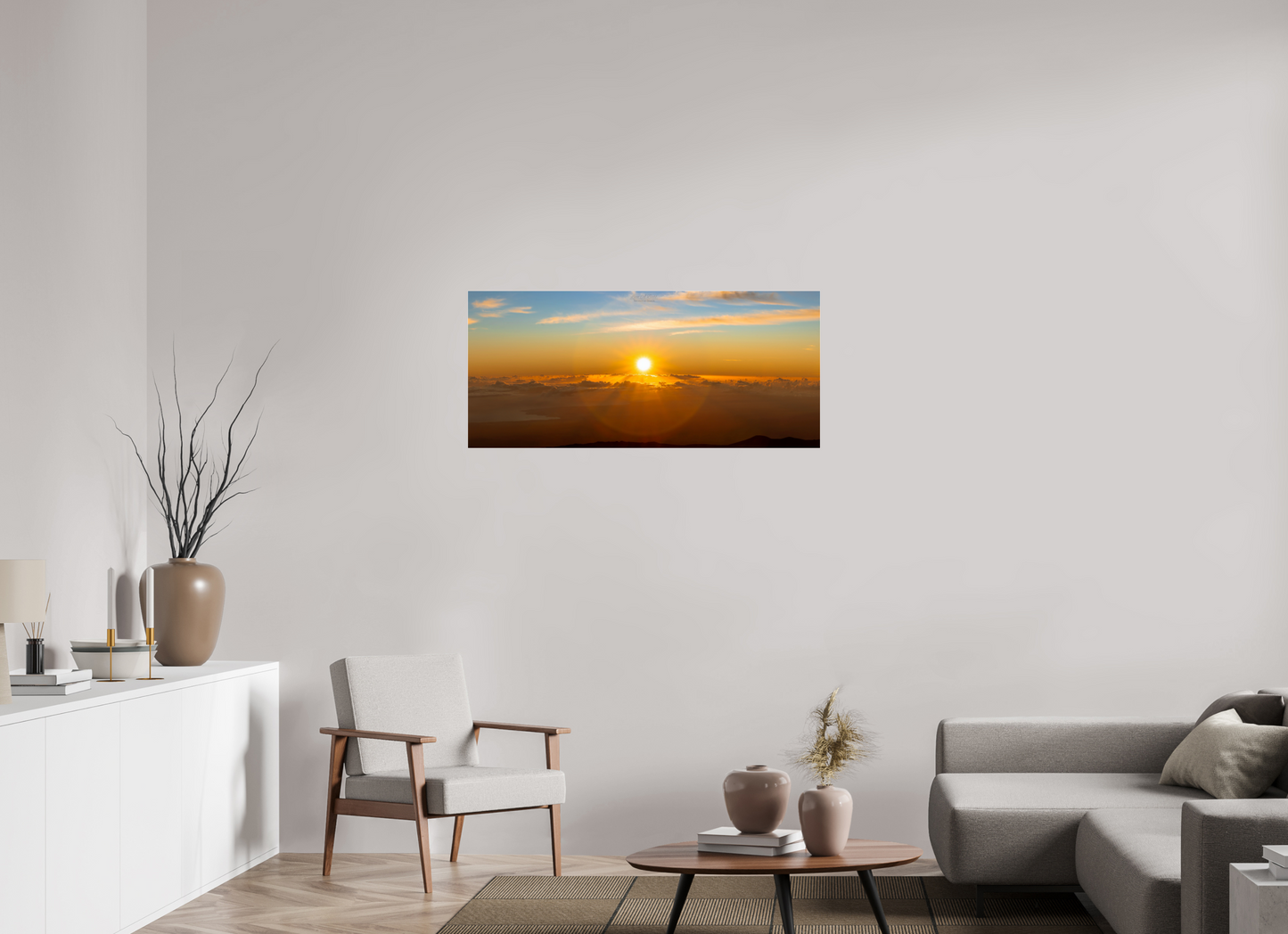 44.8 x 20″, Photo Print Under Acrylic Glass (02F) First Light Over Hilo