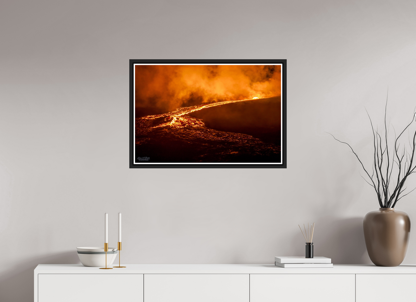 30 x 20″, Black Matte Floater Frame with Acrylic Glass Nightflow