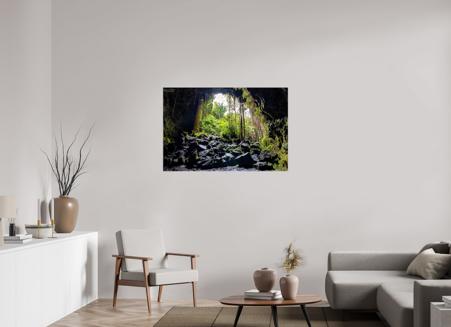 45 x 30″, Glossy Canvas Stretcher Frame with Mirrored Edges (10F) At the Cave's Edge