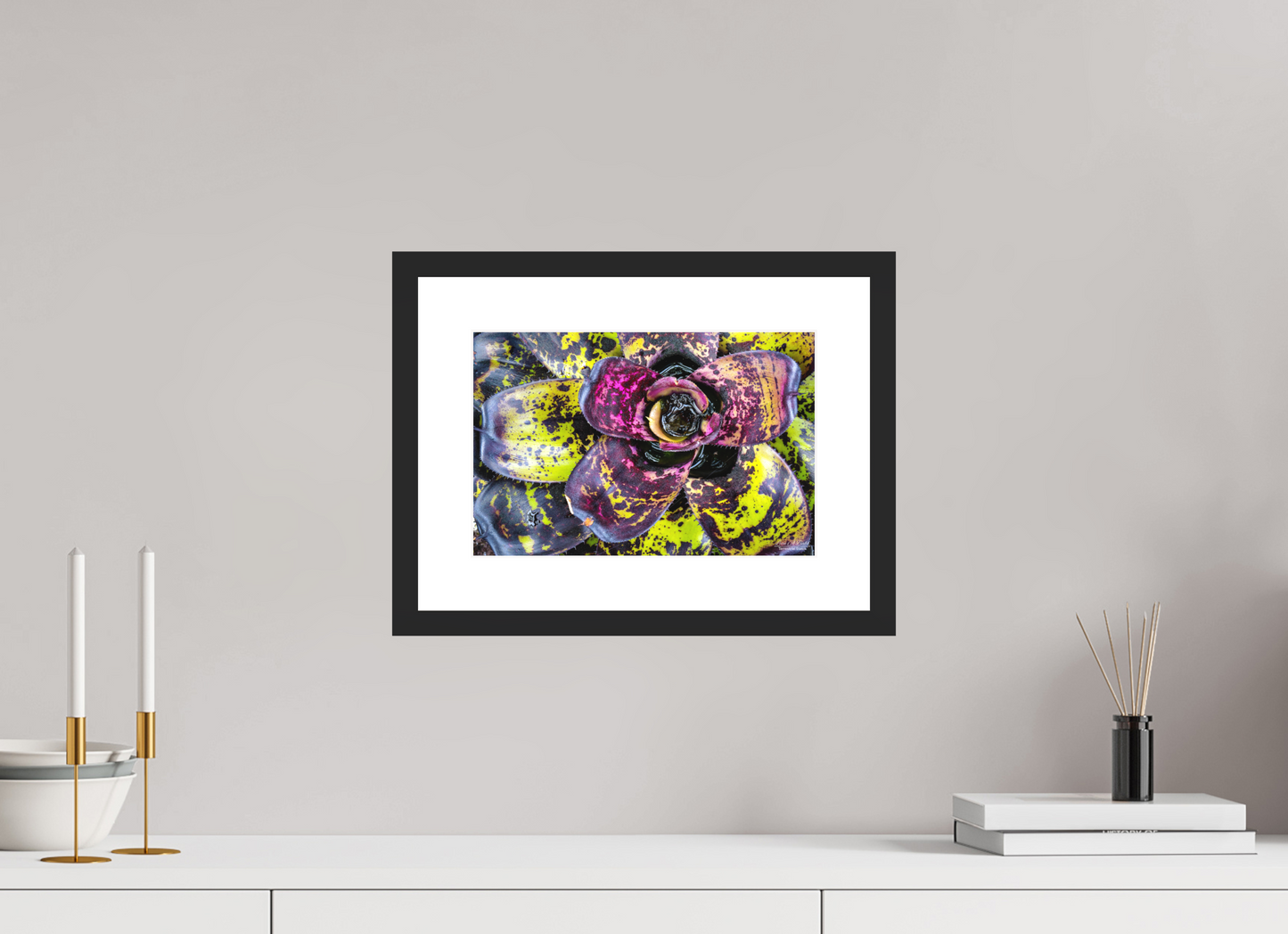 12 x 8″, Standard Black Matte Wood Frame (07B) Botanical Radiance