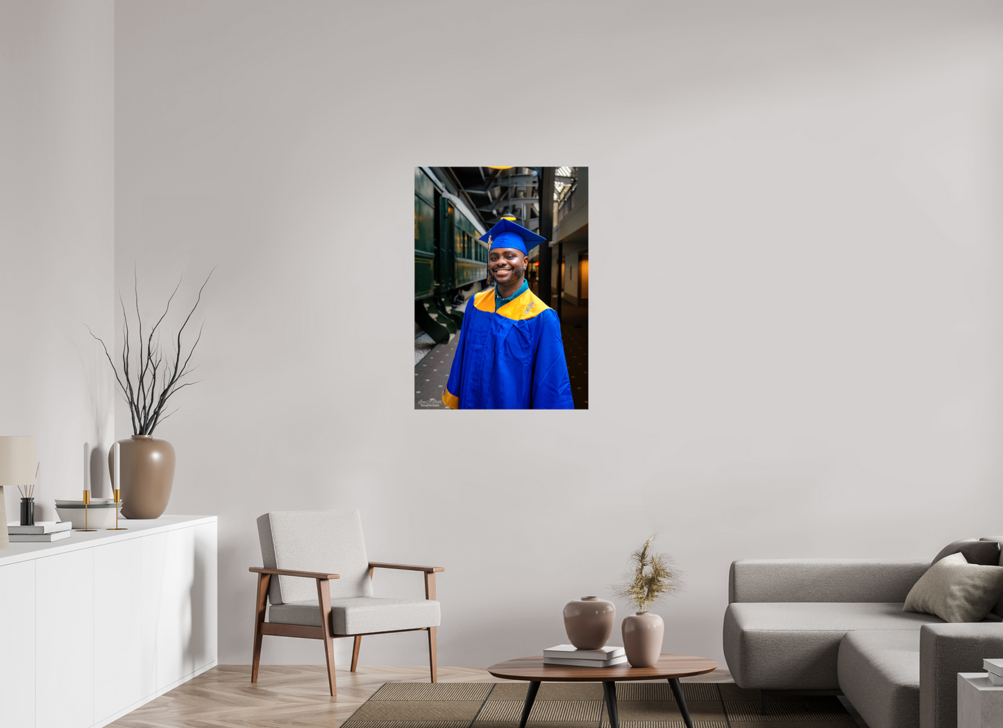 28 x 39.2″, Glossy Canvas Stretcher Frame with Mirrored Edges (15B) Joseph’s High School Graduation