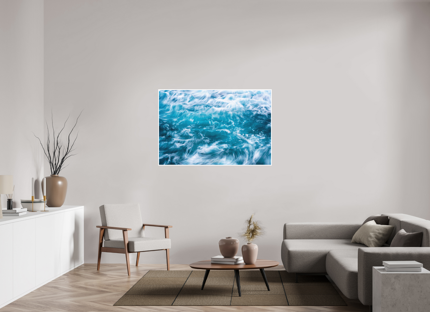 54 x 36″, Photo Print with Matte Lamination (06B) Blue Waves