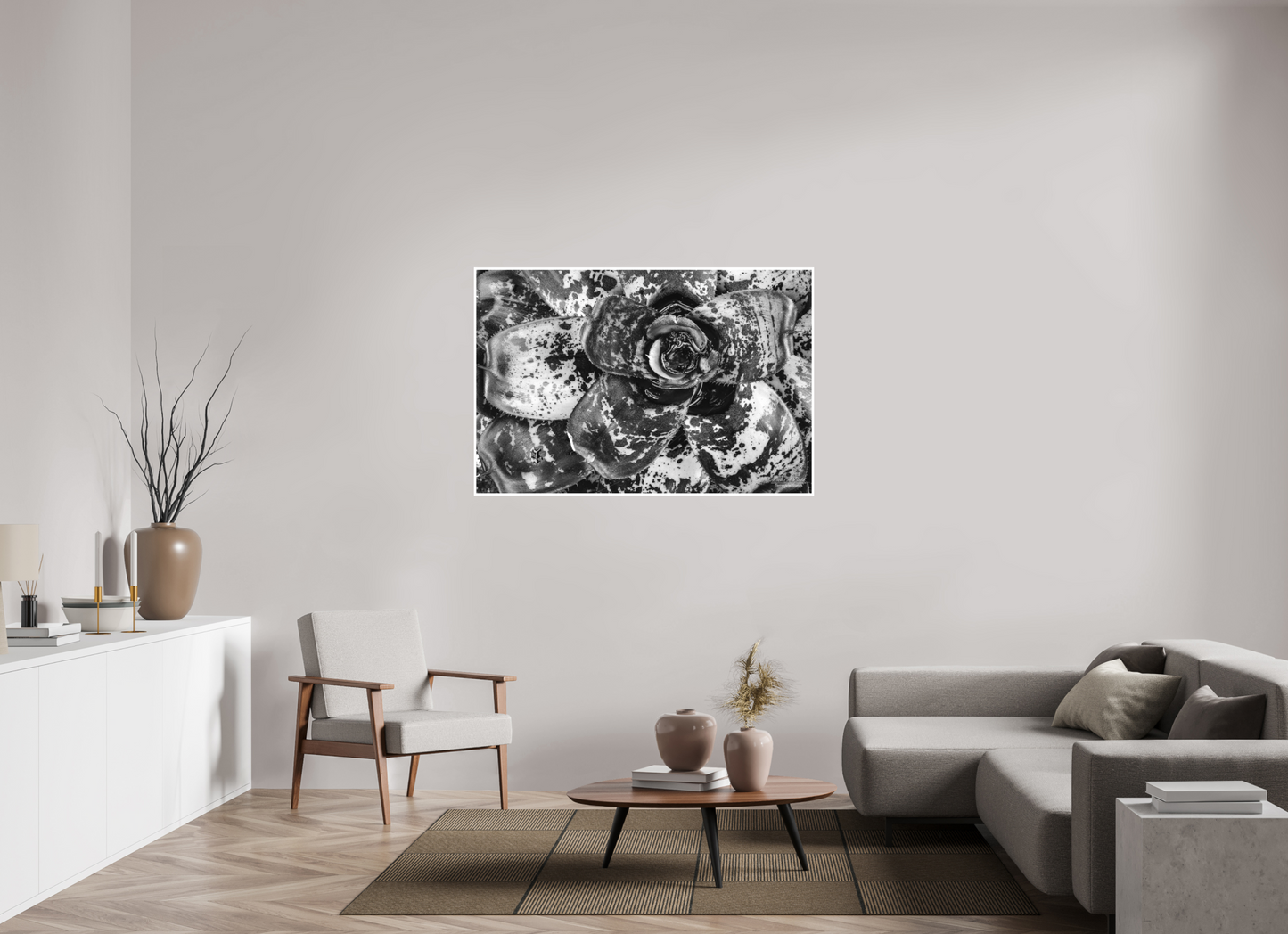 54 x 36″, Photo Print with Matte Lamination (07C) BnW Plant