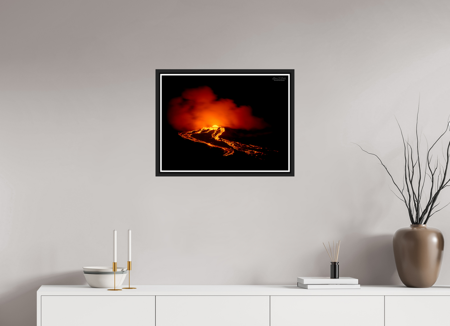 24 x 18″, Black Matte Floater Frame with Acrylic Glass (03G) Ember Vale