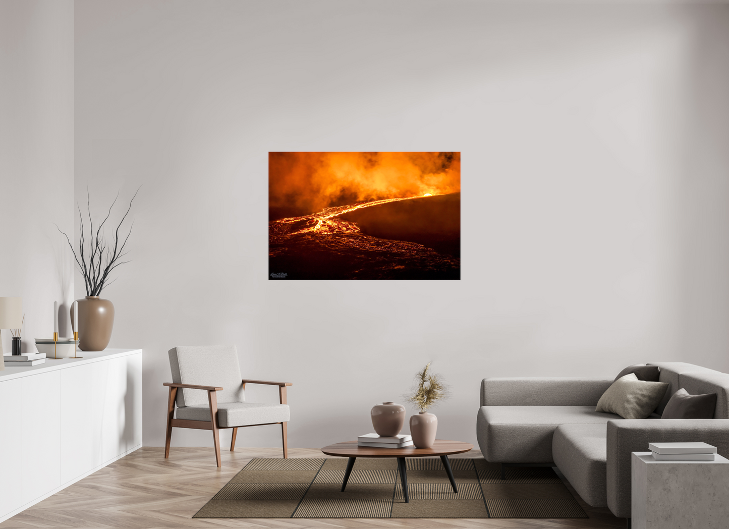 54 x 36″, Glossy Canvas Stretcher Frame with Mirrored Edges Nightflow