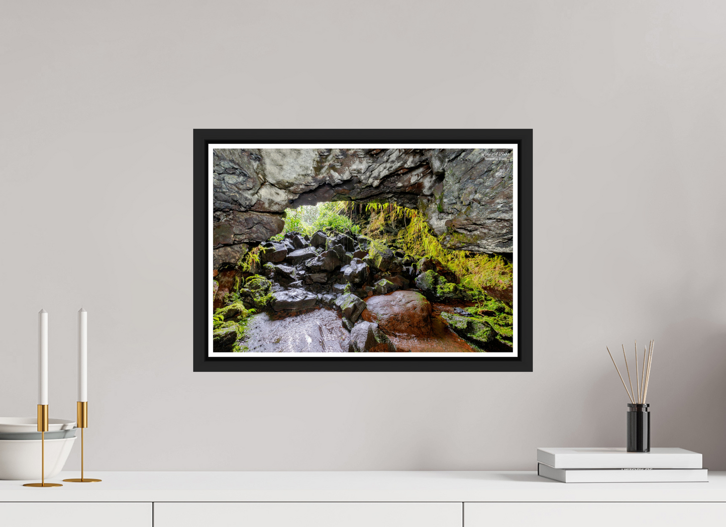 17.8 x 12″, Black Matte Floater Frame with Acrylic Glass Threshold of Adventure