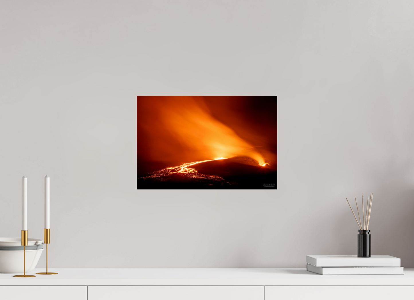 15 x 10″, Print with Aluminum Backing and Glossy Lamination Kīlauea Nights