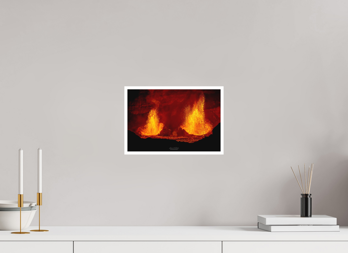 12 x 8″, Photo Print with Matte Lamination (03C) Twin Flames at Kilauea