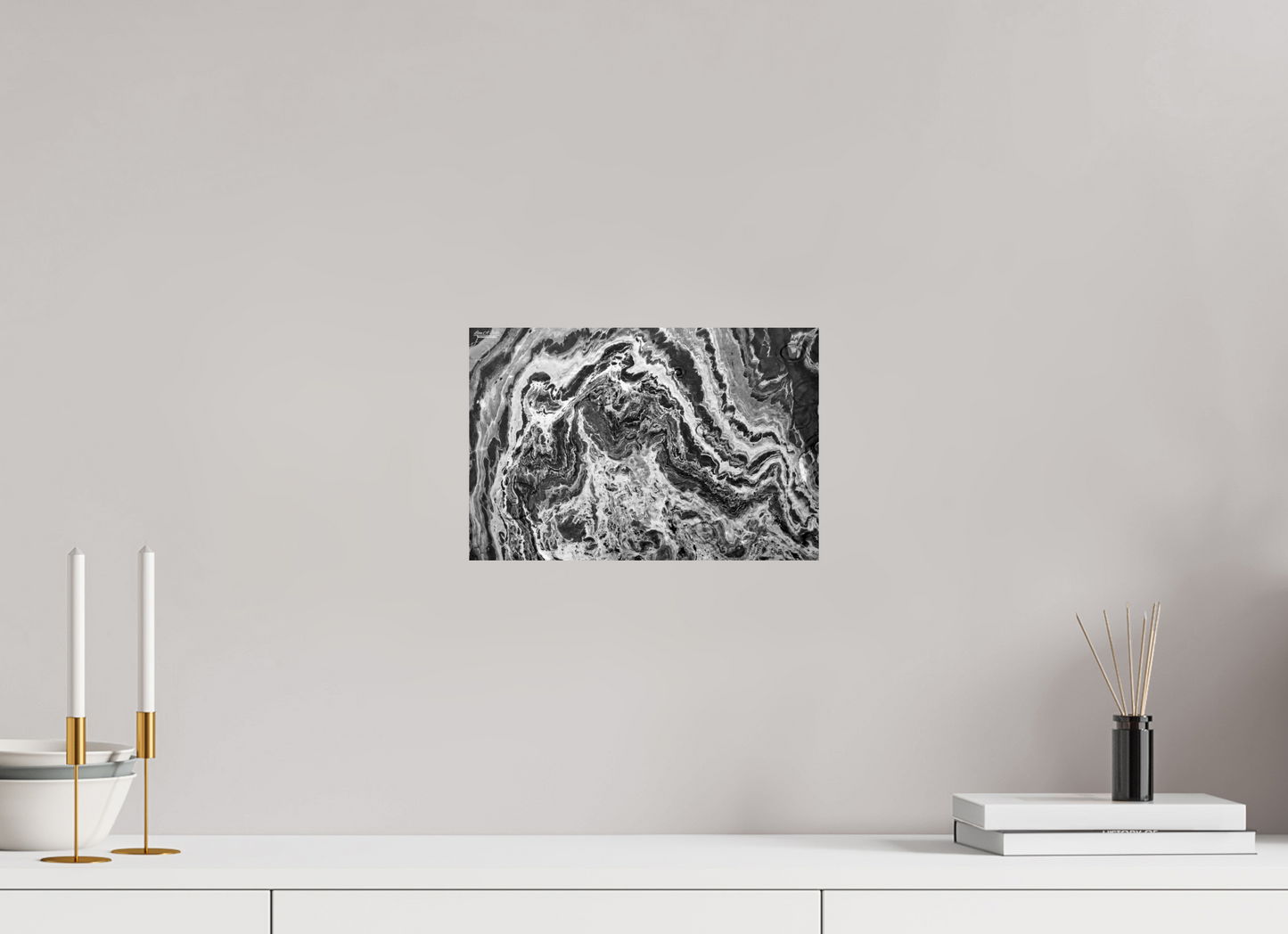 12 x 8″, Print with Aluminum Backing and Glossy Lamination Liquid Marble