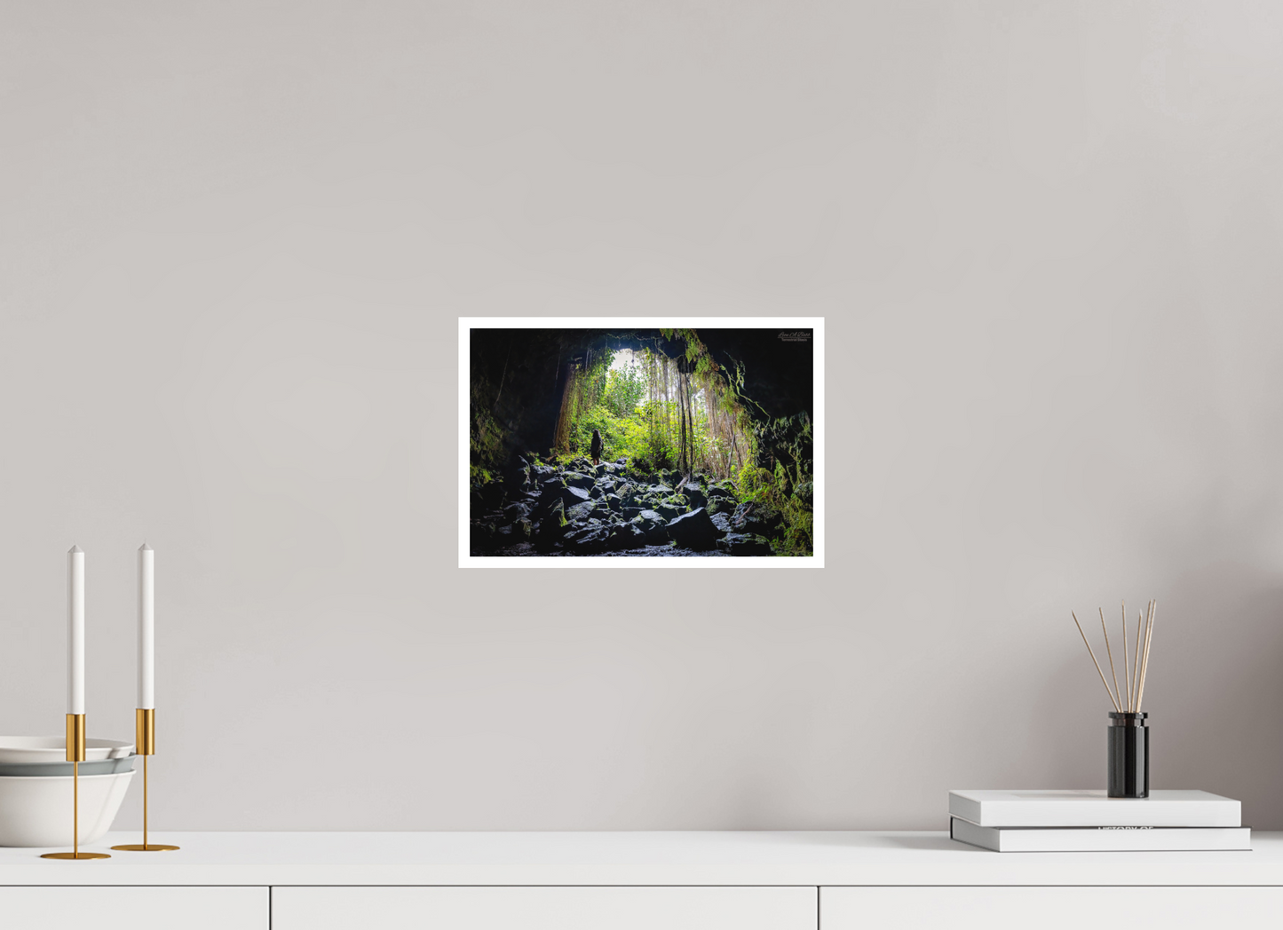 12 x 8″, Print with Matte Lamination Voyager at the Cave's Edge