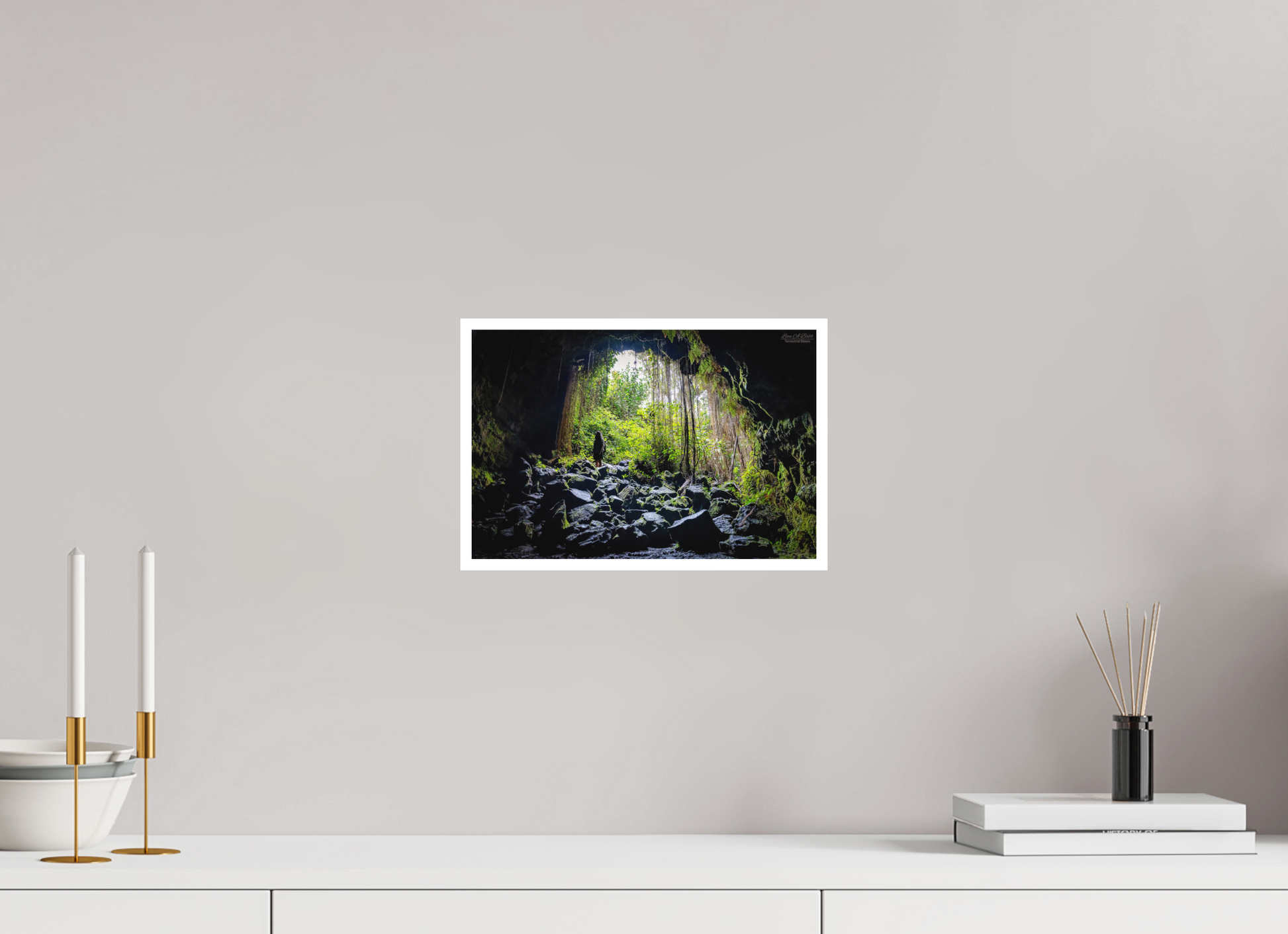 12 x 8″, Print with Matte Lamination Voyager at the Cave's Edge