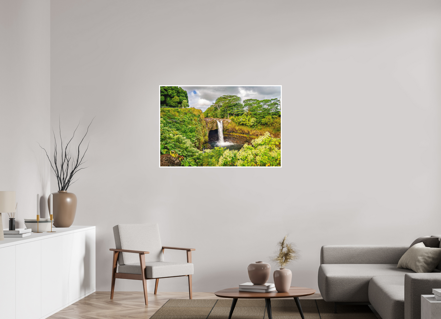 45 x 30″, Photo Print with Matte Lamination (04C) Rainbow Falls
