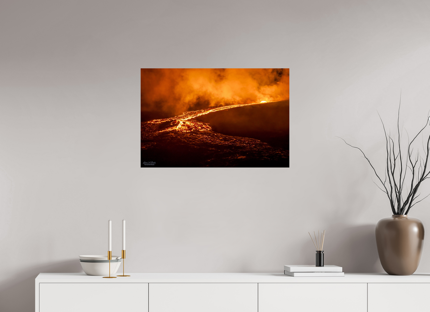 30 x 20″, Print with Aluminum Backing and Glossy Lamination Nightflow