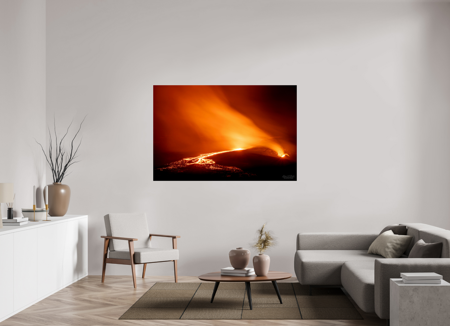 66 x 44″, Print with Aluminum Backing and Glossy Lamination Kīlauea Nights