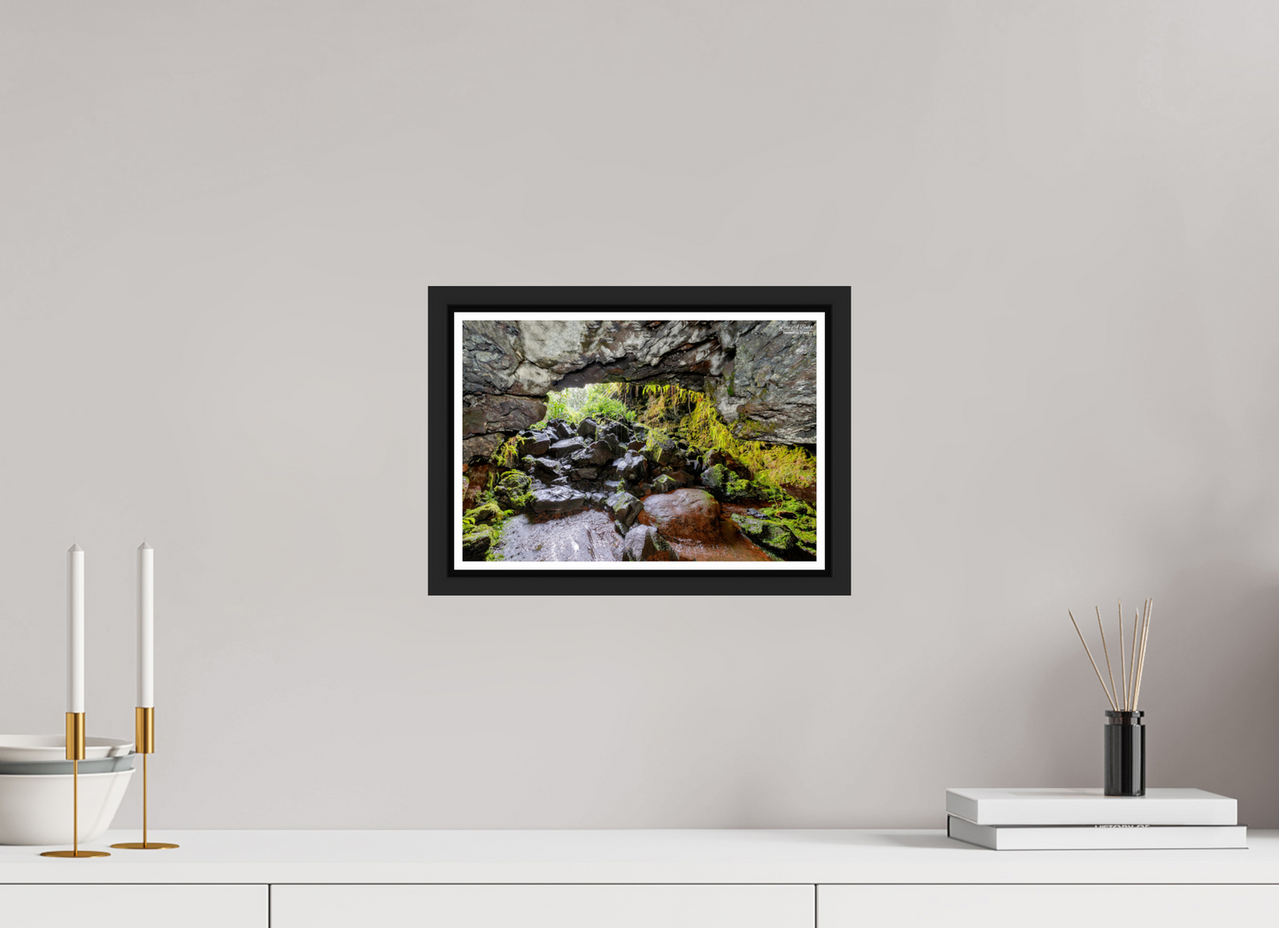 11.9 x 8″, Black Matte Floater Frame with Acrylic Glass Threshold of Adventure