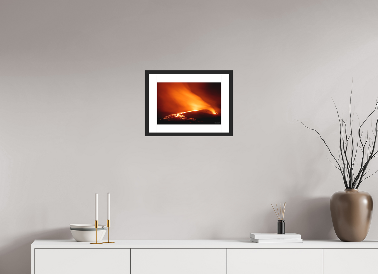 15 x 10″, Classic Black Matte Wood Frame Kīlauea Nights