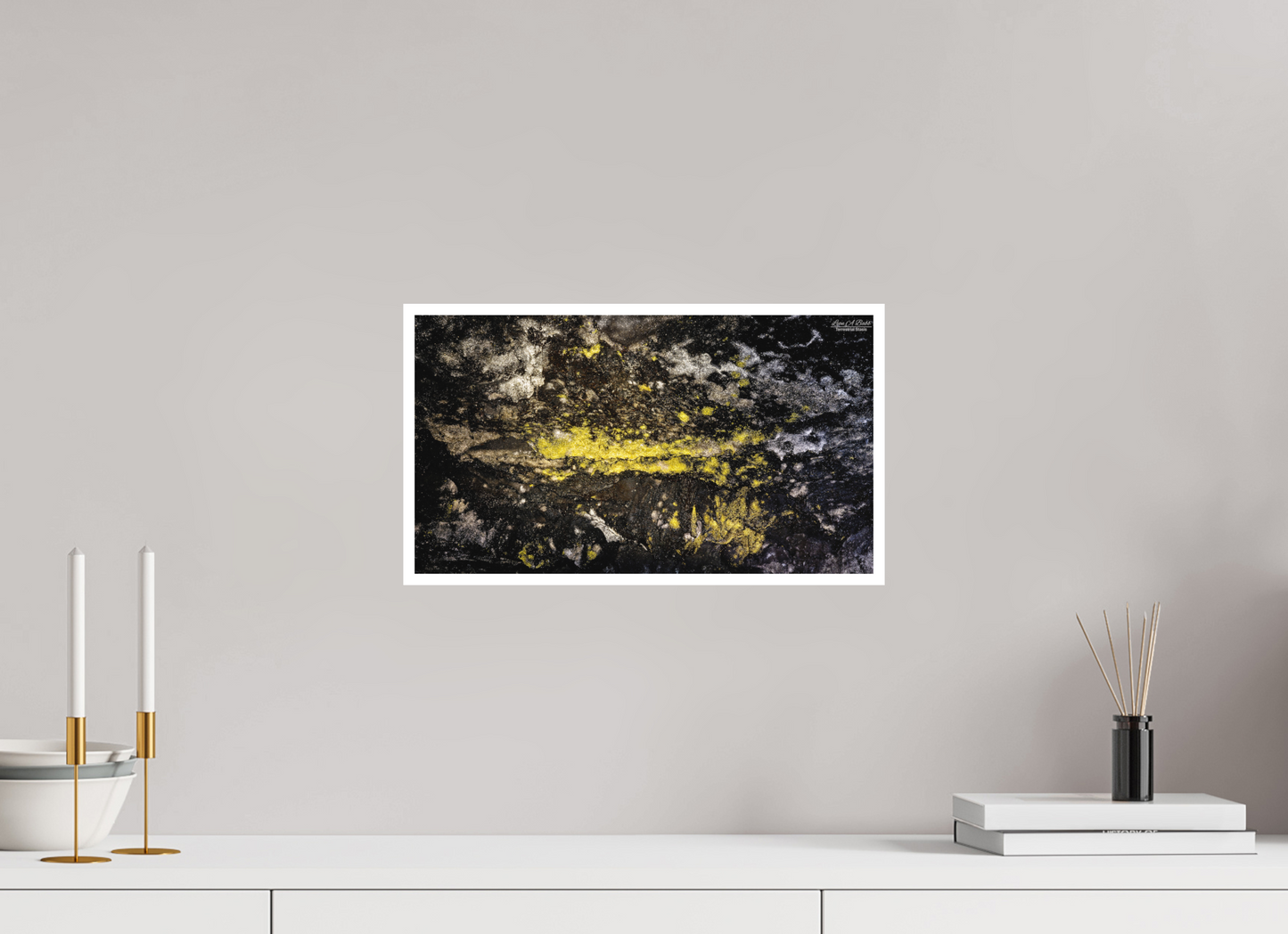 16 x 9″, Print with Matte Lamination (10B) Luminous veins of the Kaūmana caves 2