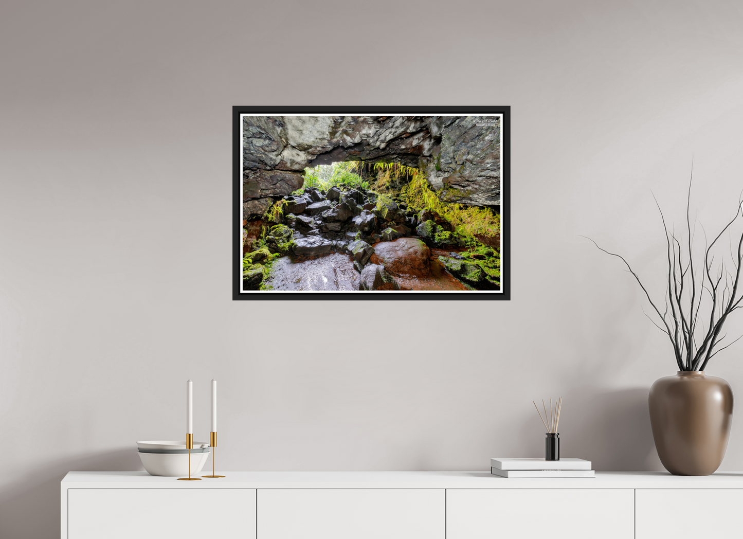 29.6 x 20″, Black Matte Floater Frame with Acrylic Glass Threshold of Adventure