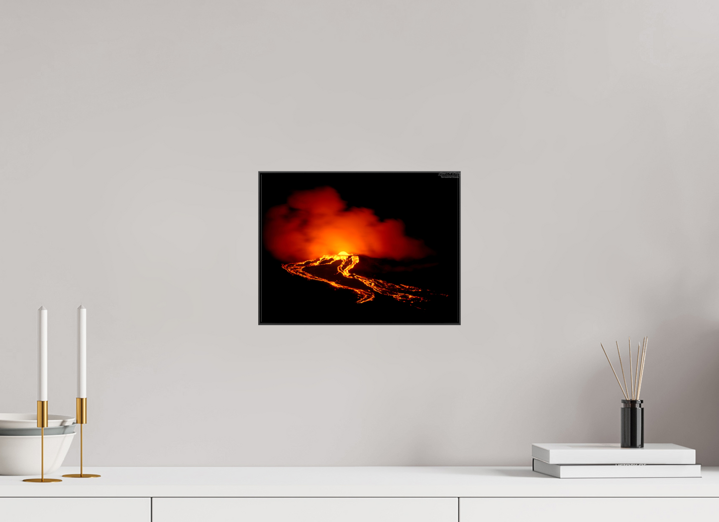 12 x 9″, Glossy Canvas Stretcher Frame with Mirrored Edges (03G) Ember Vale