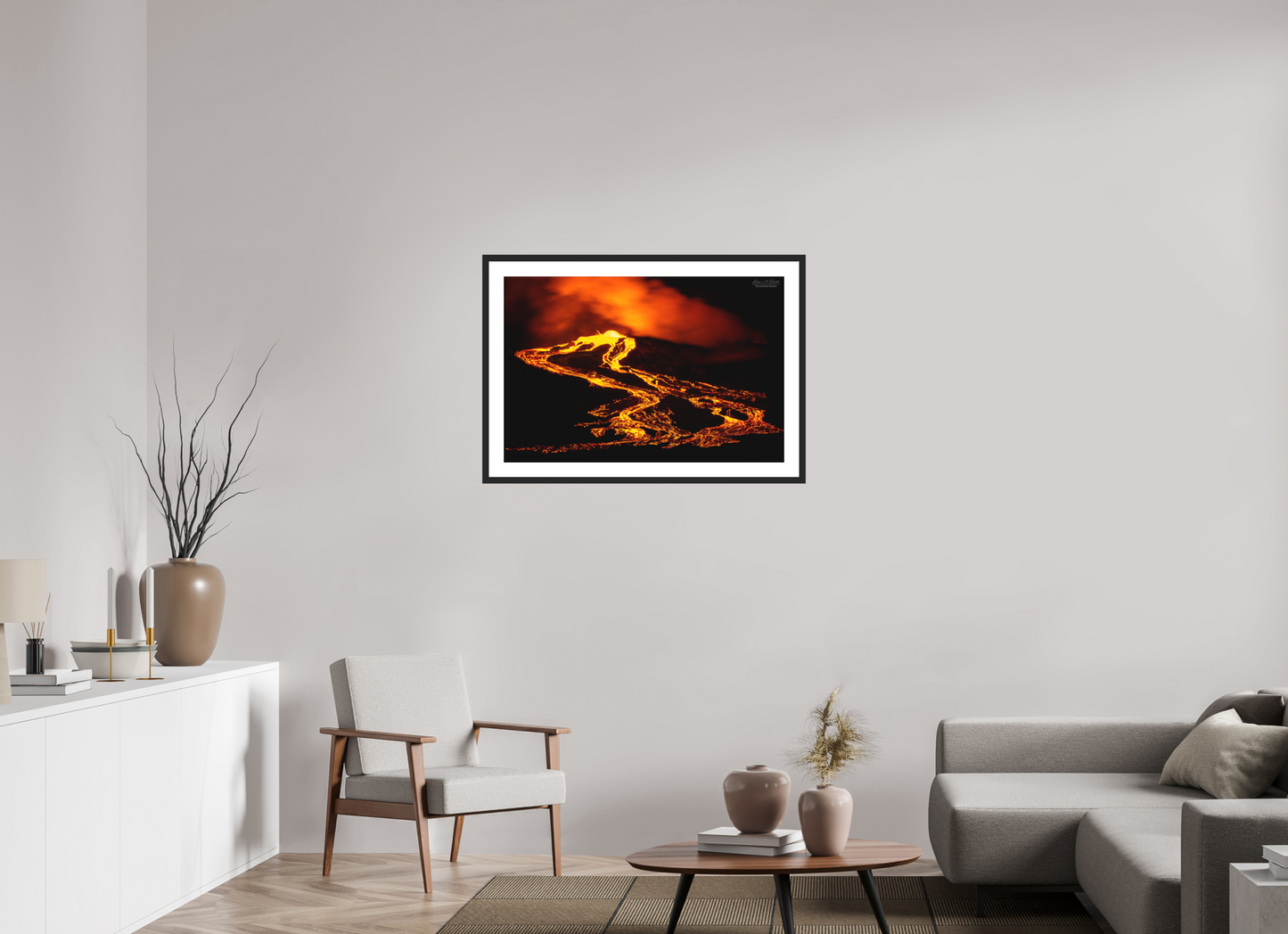 36 x 24″, Classic Black Matte Wood Frame (03F) Ember Tide